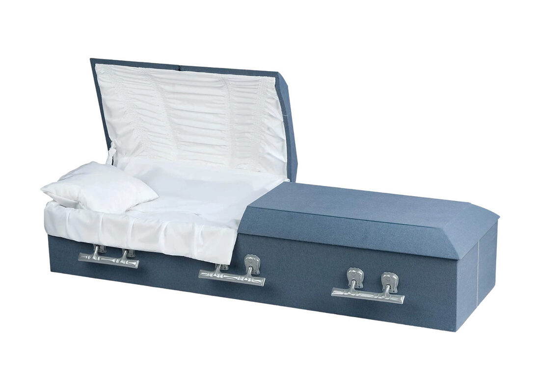 Blue Cloth, casket in 