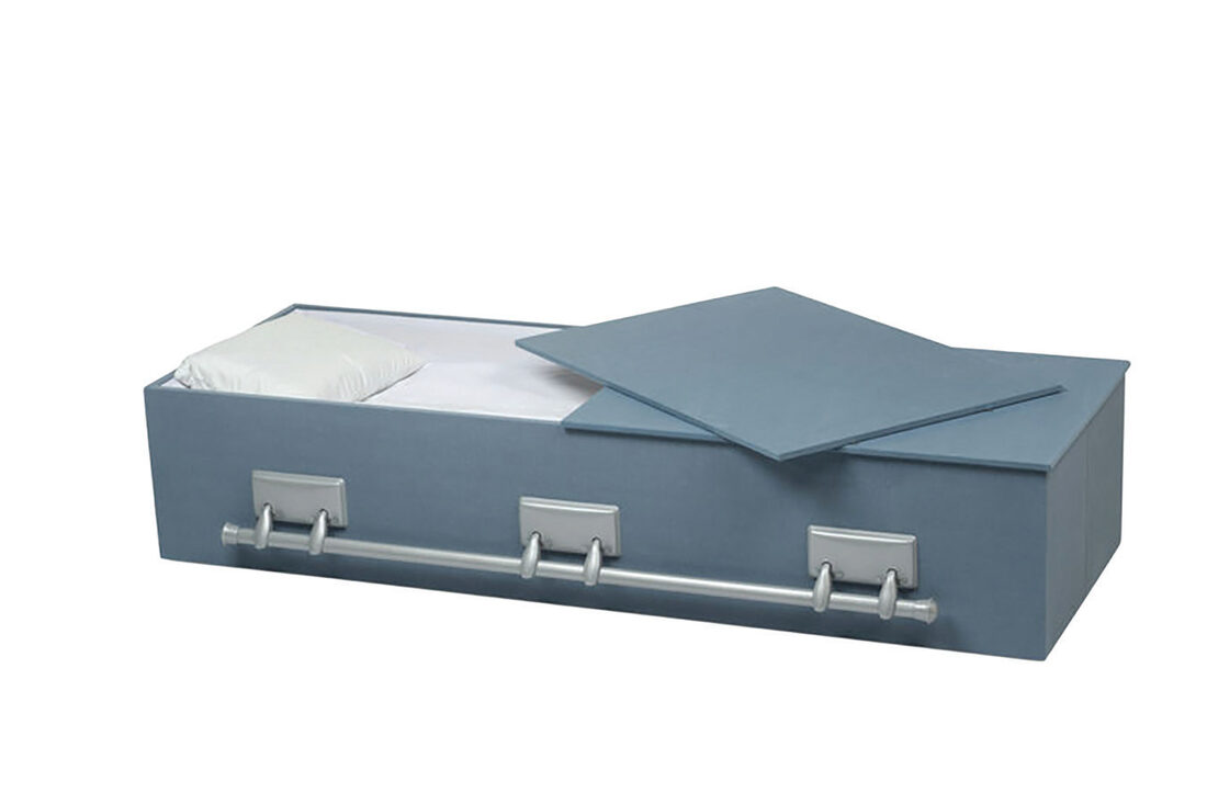 Blue Cloth, casket in 