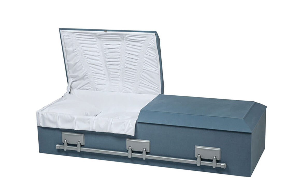 Blue Cloth, casket in 