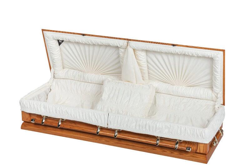 Carlton Twin Panel, casket in Oak