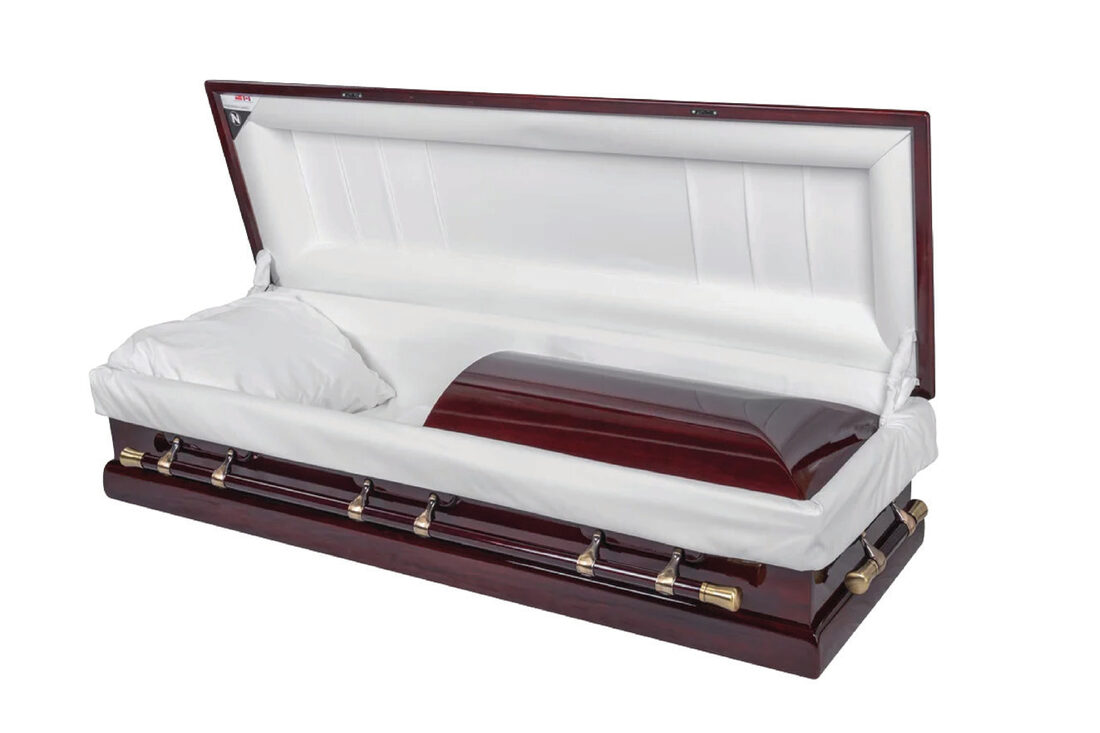 Pagoda Full Couch, casket in Mahogany