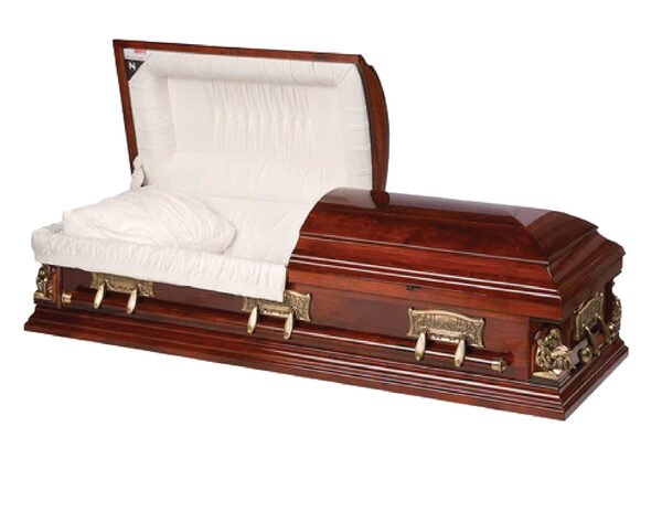 Pieta, casket, Maple