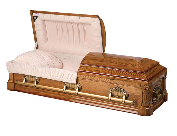Victorian, casket, Oak