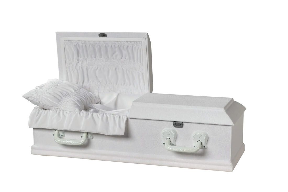 White Lambskin - 3', casket in 