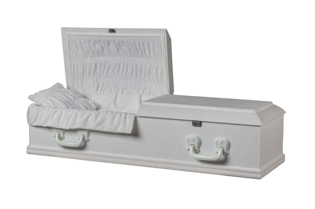 White Lambskin - 4', casket in 