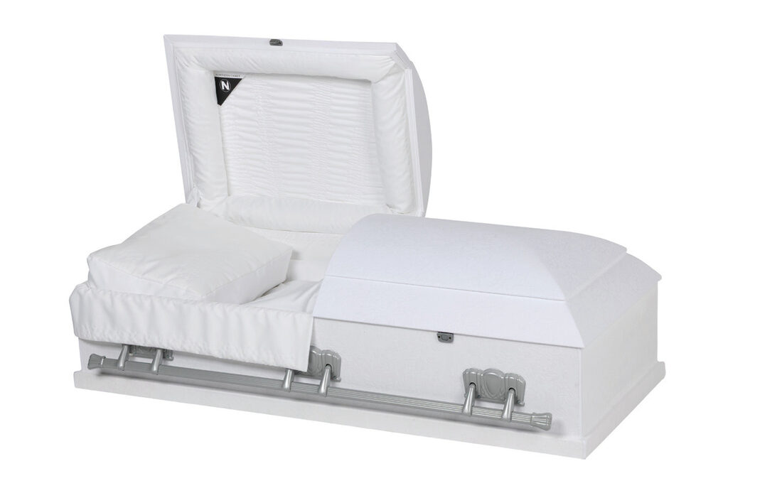 White Lambskin - 5', casket in 