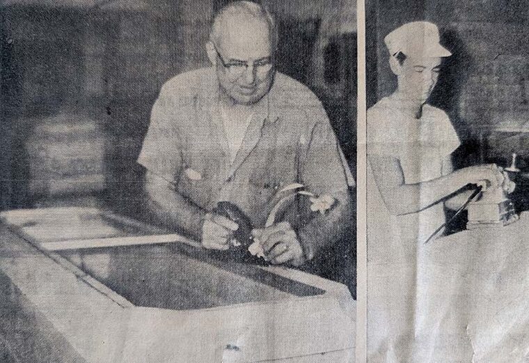 Northern Casket craftsmen at work in the early years