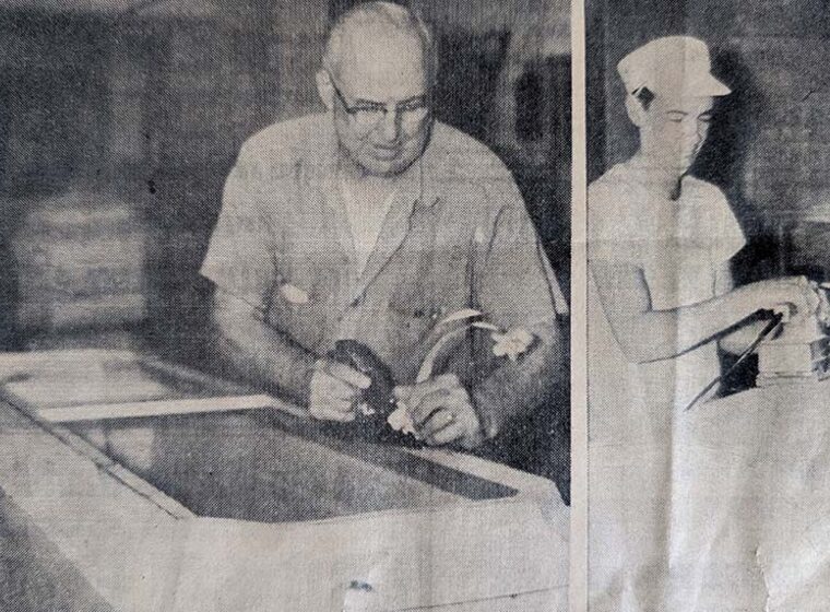 Northern Casket craftsmen at work in the early years